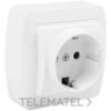 SOLERA - BASE FIJA 2P+T 16A 250V SERIE MURAL DE SUPERFICIE COLOR BLANCO - Imagen 2