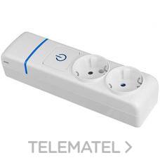 SOLERA - BASE MÚLTIPLE DE 2 TOMAS 2P+T 16A 250V CON INTERRUPTOR LUMINOSO
