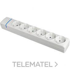 SOLERA - BASE MÚLTIPLE DE 6 TOMAS 2P+T 16A 250V COLOR BLANCO