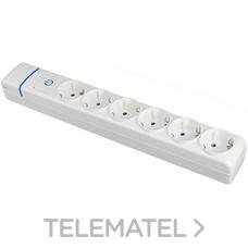 SOLERA - BASE MÚLTIPLE DE 6 TOMAS 2P+T 16A 250V CON INTERRUPTOR LUMINOSO
