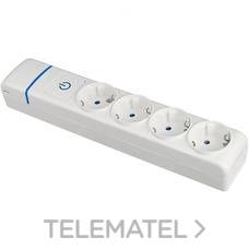 SOLERA - BASE MÚLTIPLE DE 4 TOMAS 2P+T 16A 250V CON INTERRUPTOR LUMINOSO COLOR BLANCO - Imagen 2