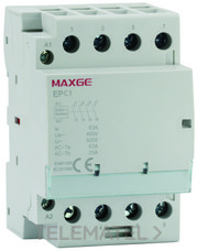 MAXGE - CONTACTOR MODULAR ALPHA+ (3 MÓDULOS DIN) 4P (4 NO) 63A 230V AC