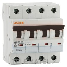 MAXGE - INTERRUPTOR MAGNETOTÉRMICO ALPHA+ INDUSTRIAL 4P 50A CURVA C 6kA