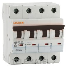 MAXGE - INTERRUPTOR MAGNETOTÉRMICO ALPHA+ INDUSTRIAL 4P 63A CURVA D 10kA